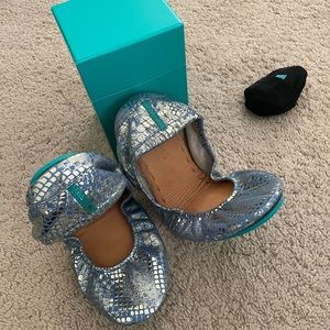 Tieks Paradise Blue Ballet Flats Size 10